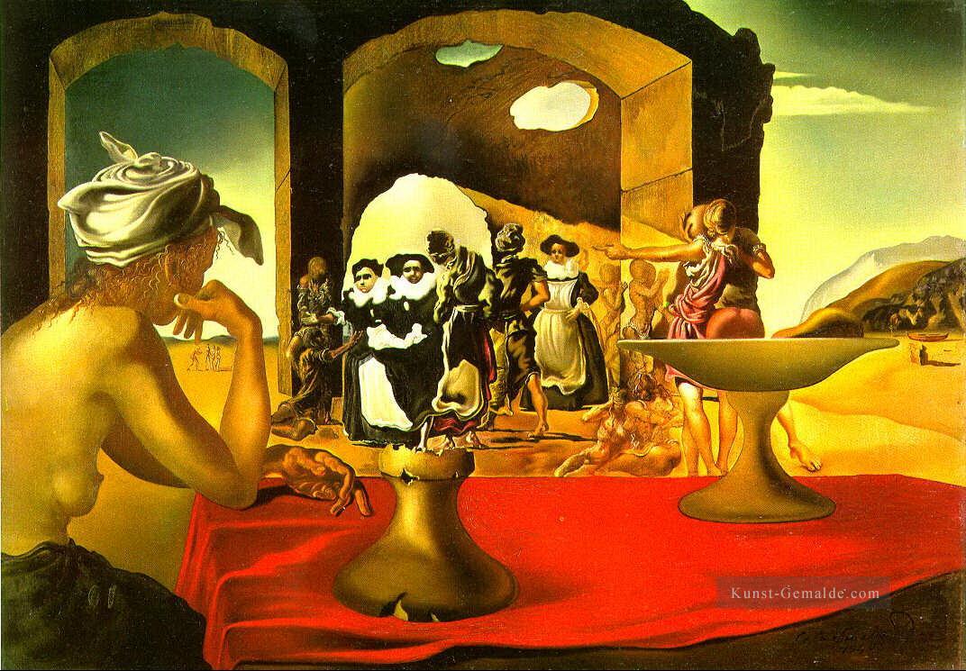 Sklavenmarkt mit dem Disappearing Büste von Voltaire Surrealismus Ölgemälde